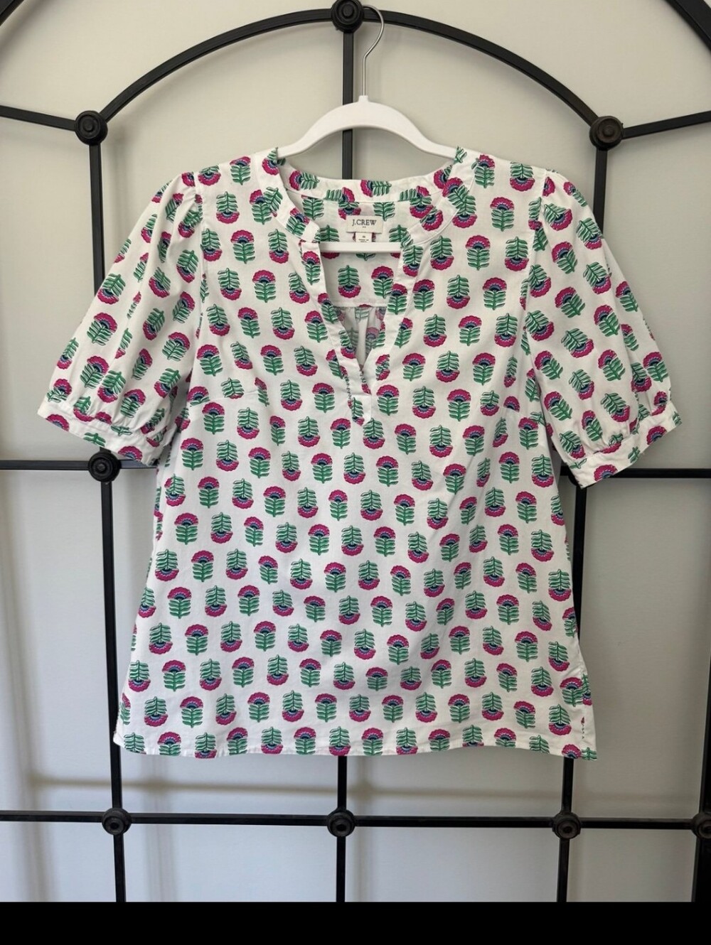 J. Crew Puff Sleeve Cotton Blouse